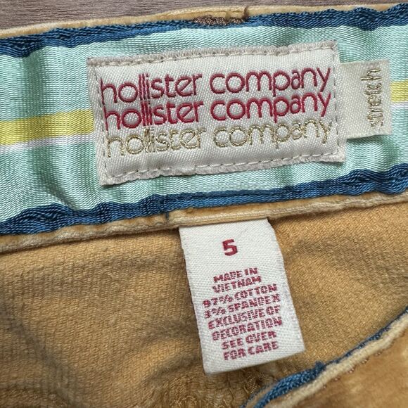Vintage 90s Hollister Womens 30” Waist Low Rise Corduroy Gold Yellow Flare Pants - Picture 3 of 10